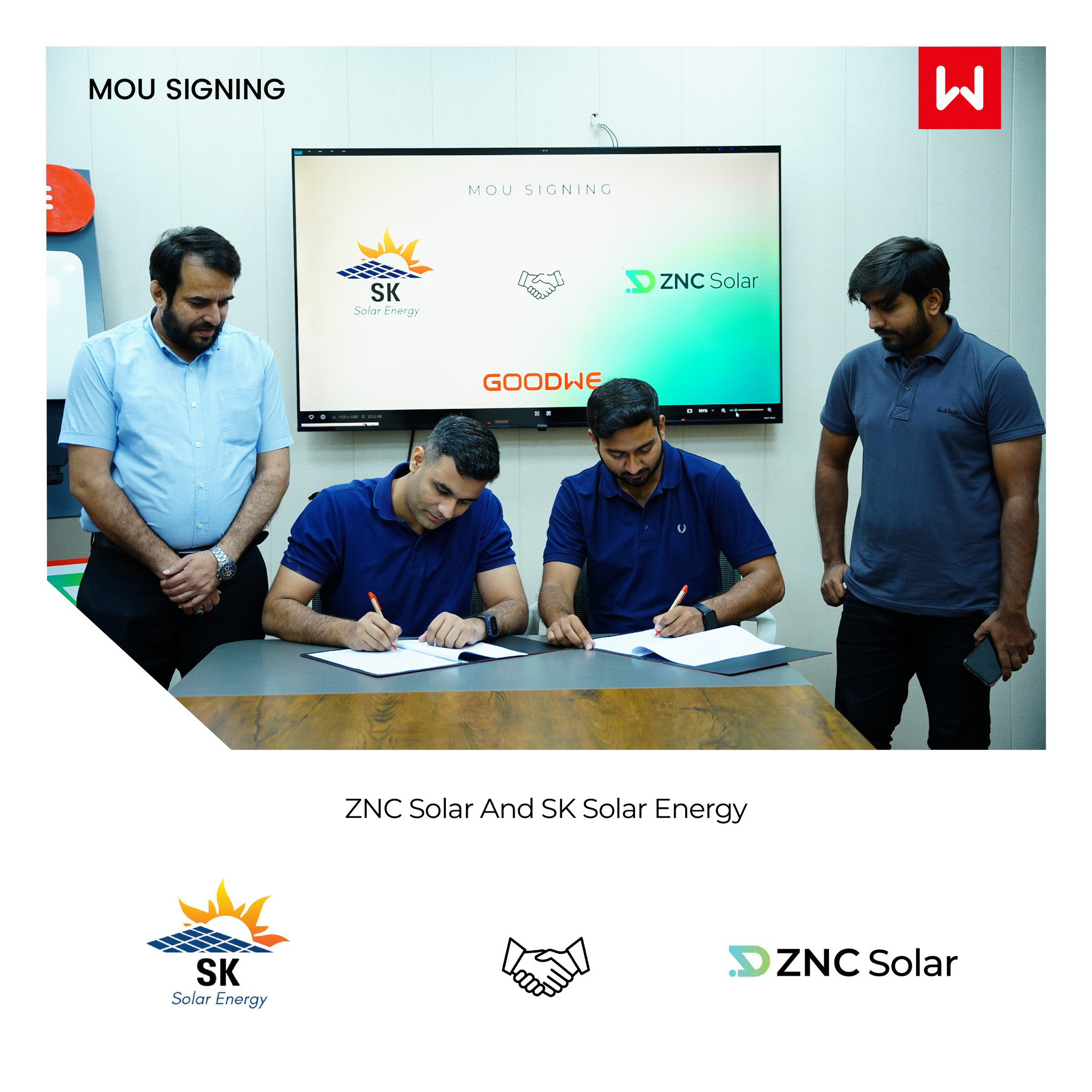 ZNC Solar Signs MOU with SK Solar Energy for GoodWe Inverters








